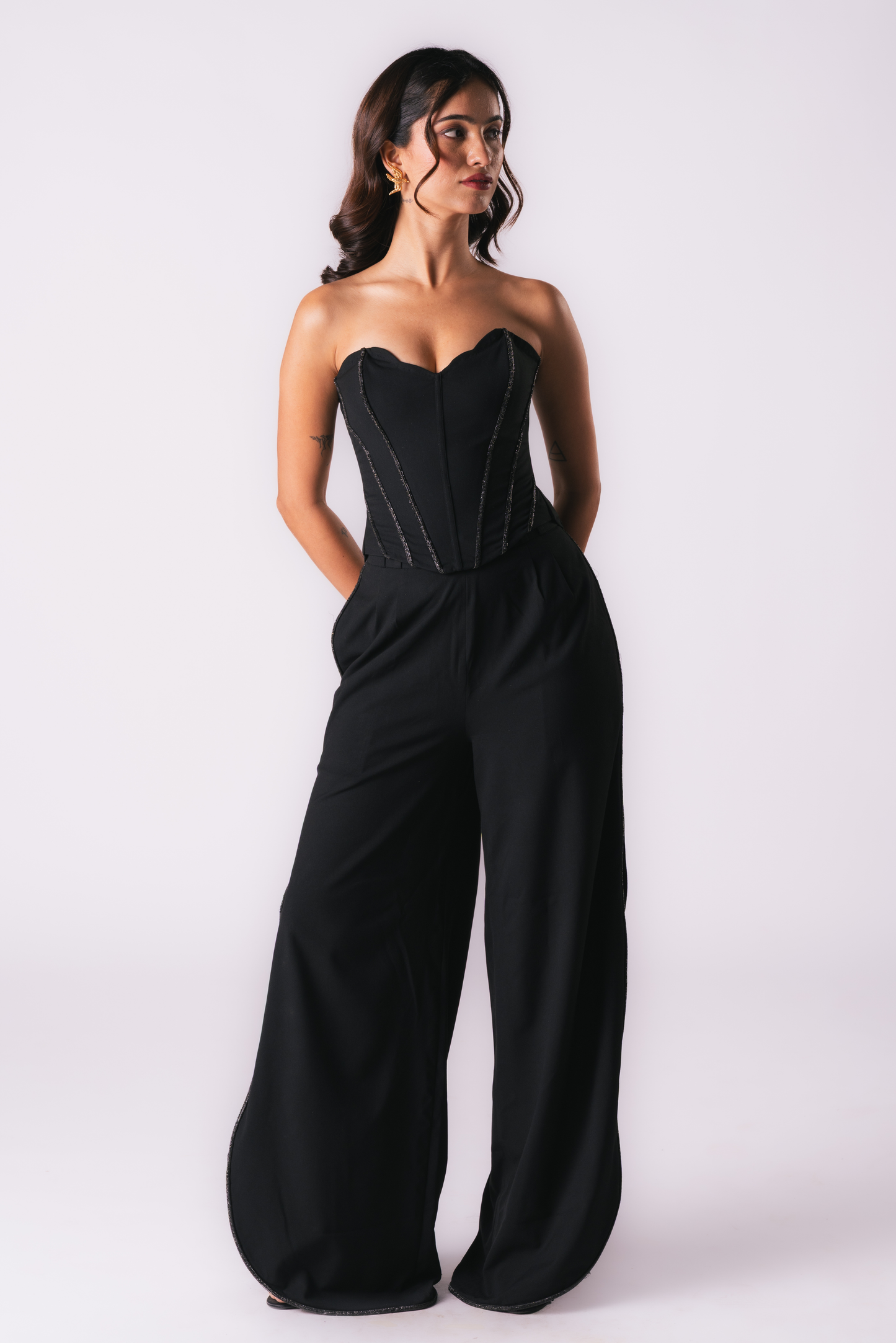 Black Rhinestone Pants