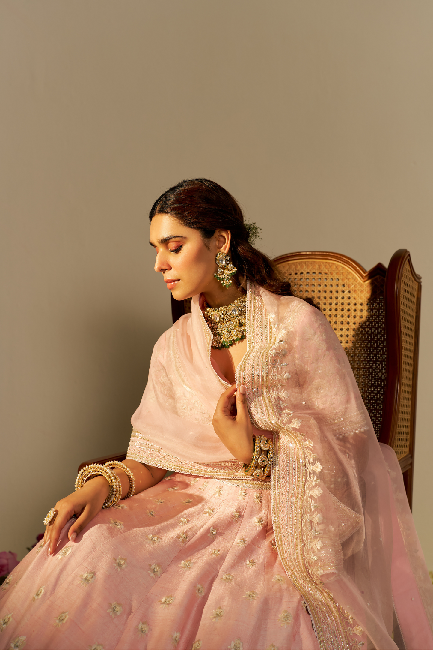 Fida- Blush Pink Lehenga With Blouse And Dupatta