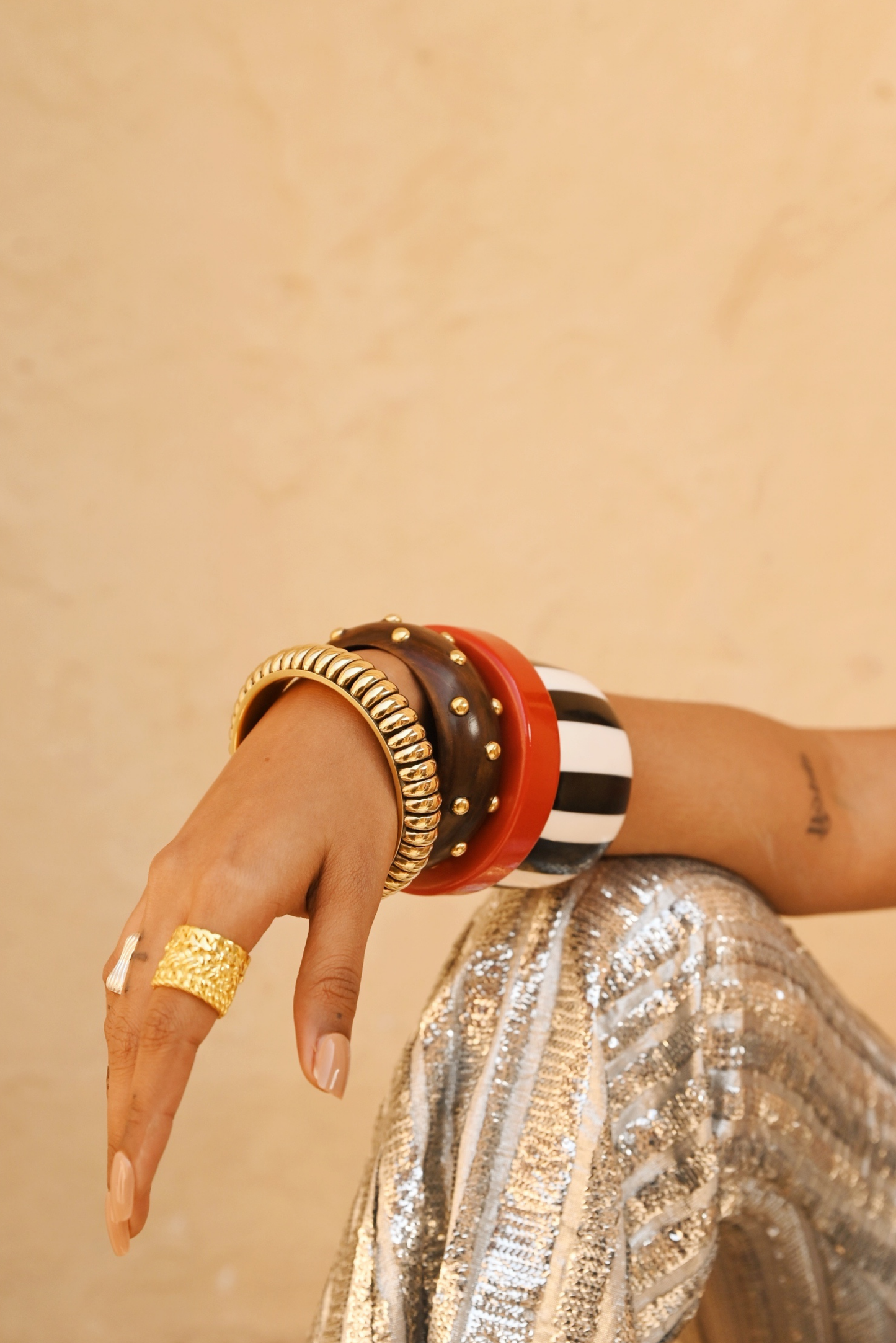 Ivory Stripe Bangles