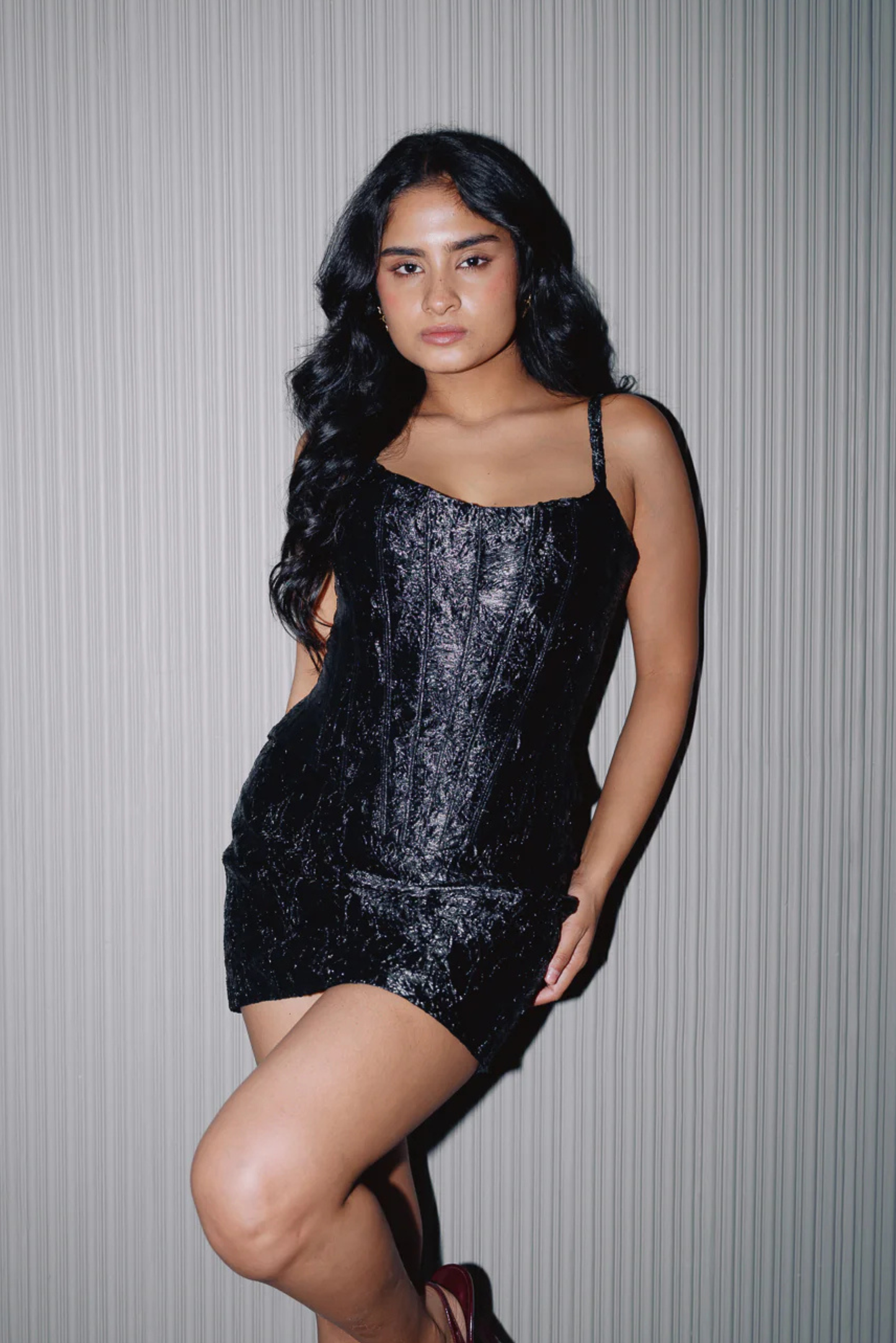 Crushed Black Corset