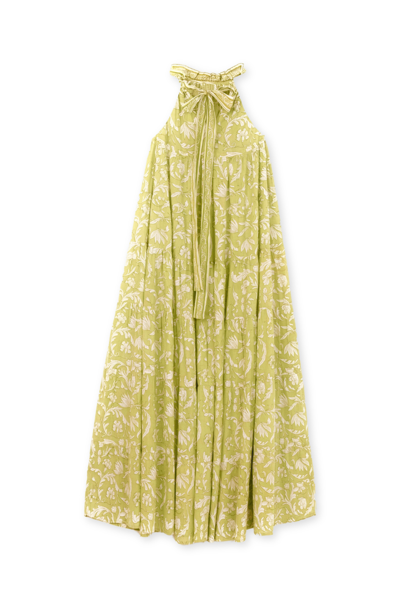 Lila Neck Gathered Dress - Pear