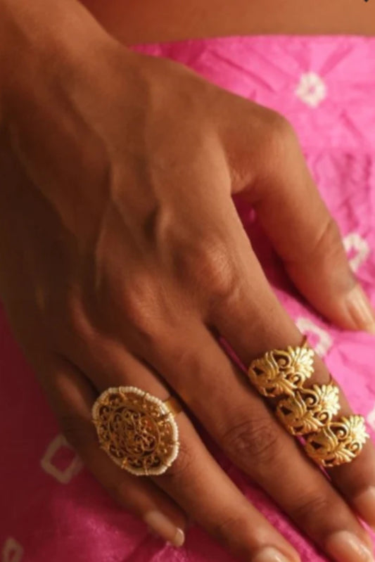 Victorial Filigree Ring with Pearls