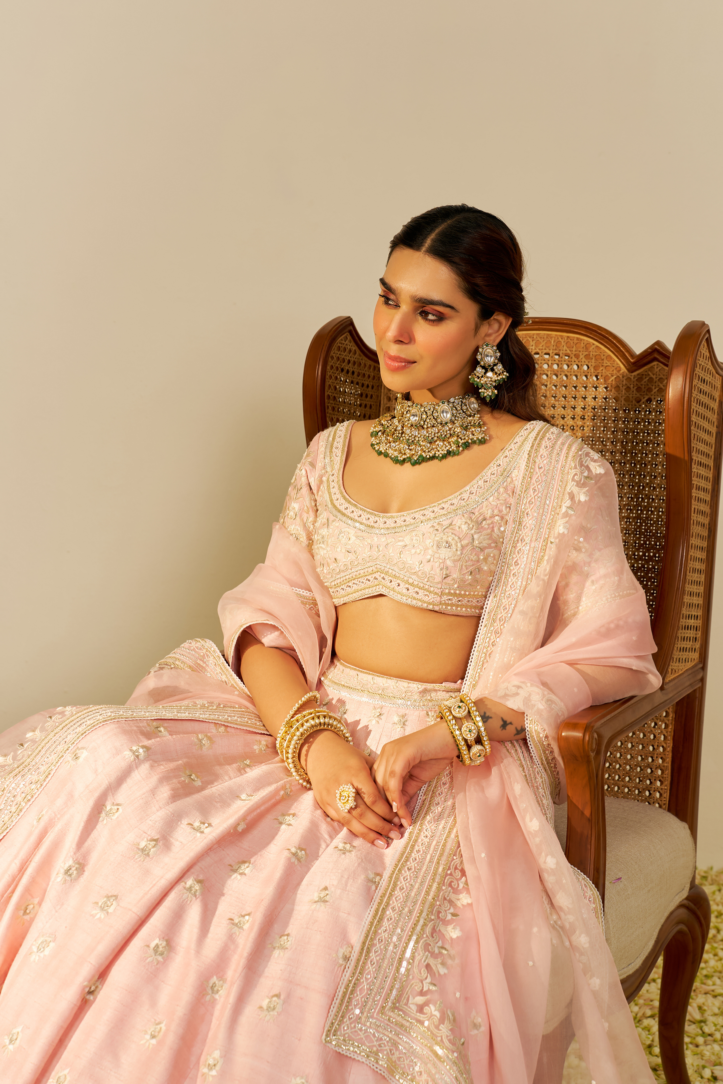 Fida- Blush Pink Lehenga With Blouse And Dupatta