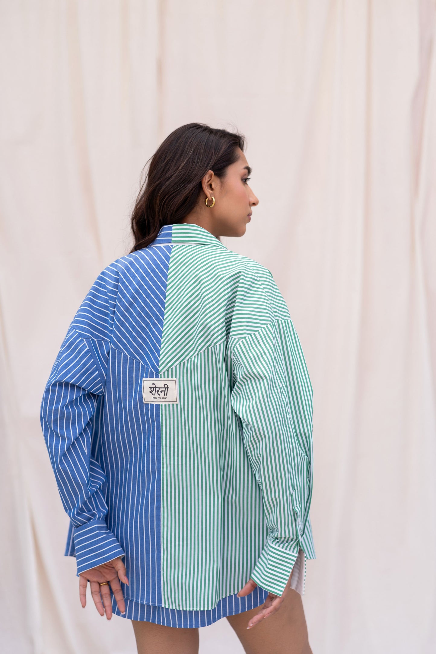 Half & Half Striped Shirt & Skort Set