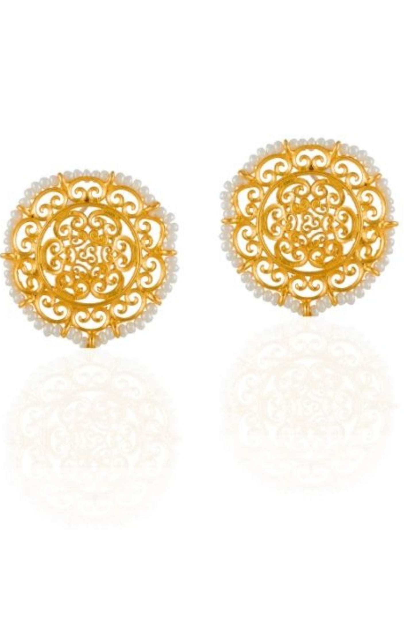 PEARL Victorian Filigree Studs