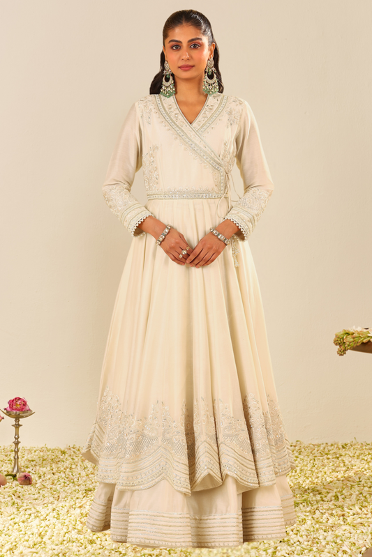Ameena - Daisy Ivory Long Anarkali With Skirt