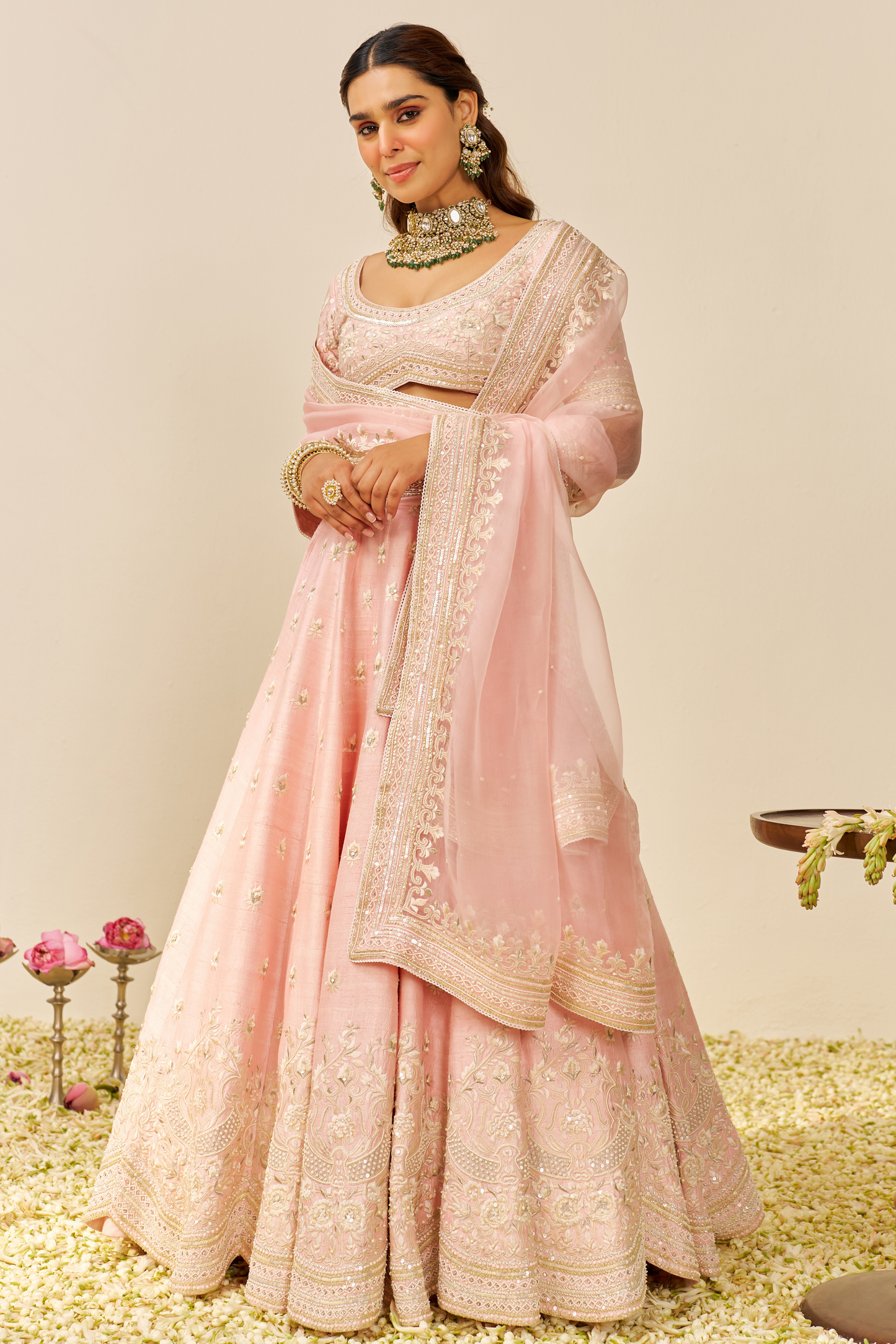 Fida- Blush Pink Lehenga With Blouse And Dupatta