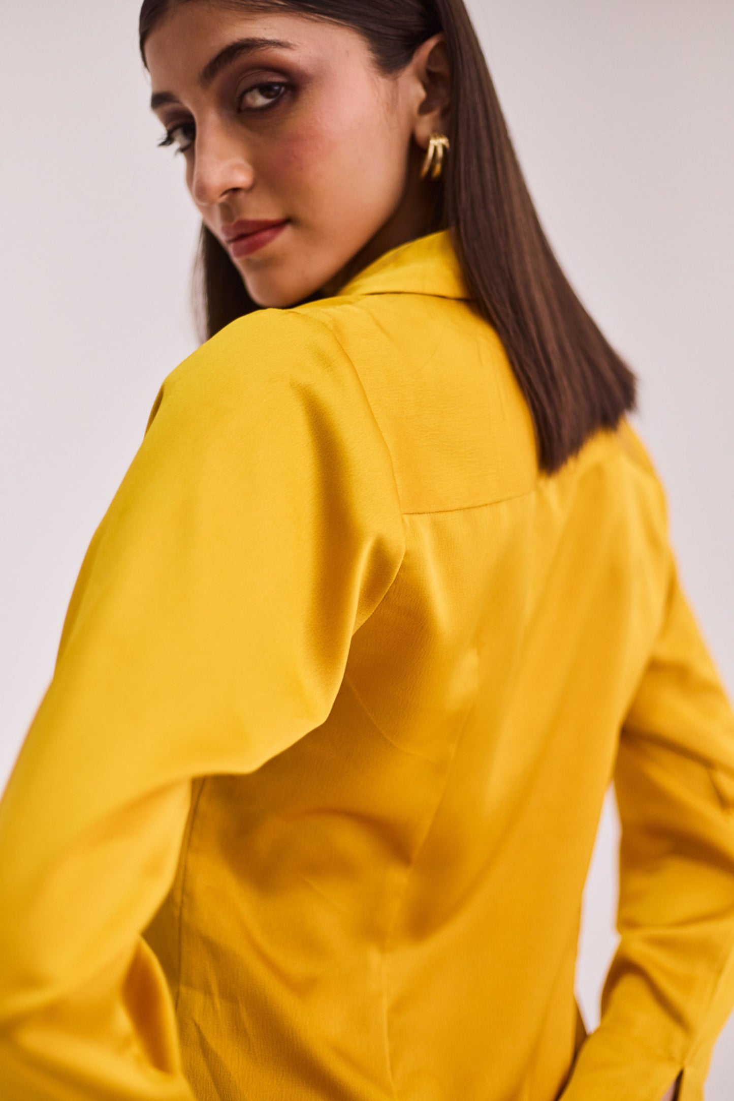Yellow Satin Shirt
