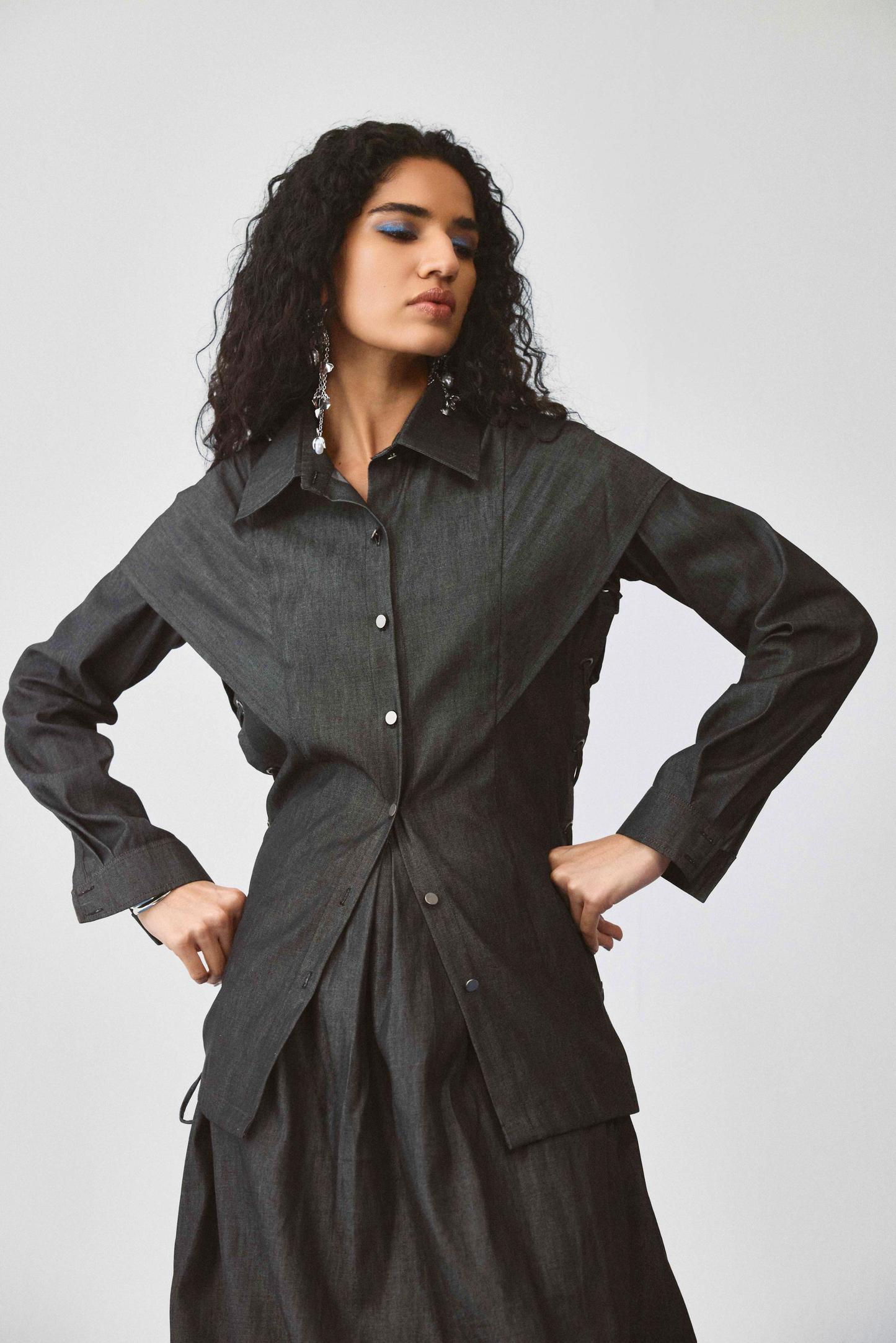 Echo Arched Denim Top