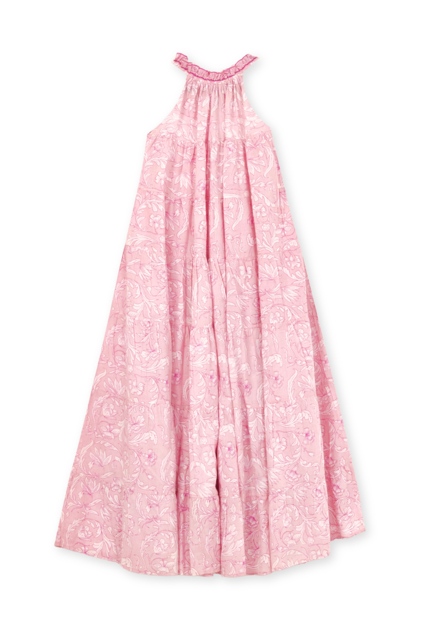 Lila Neck Gathered Dress - Rose