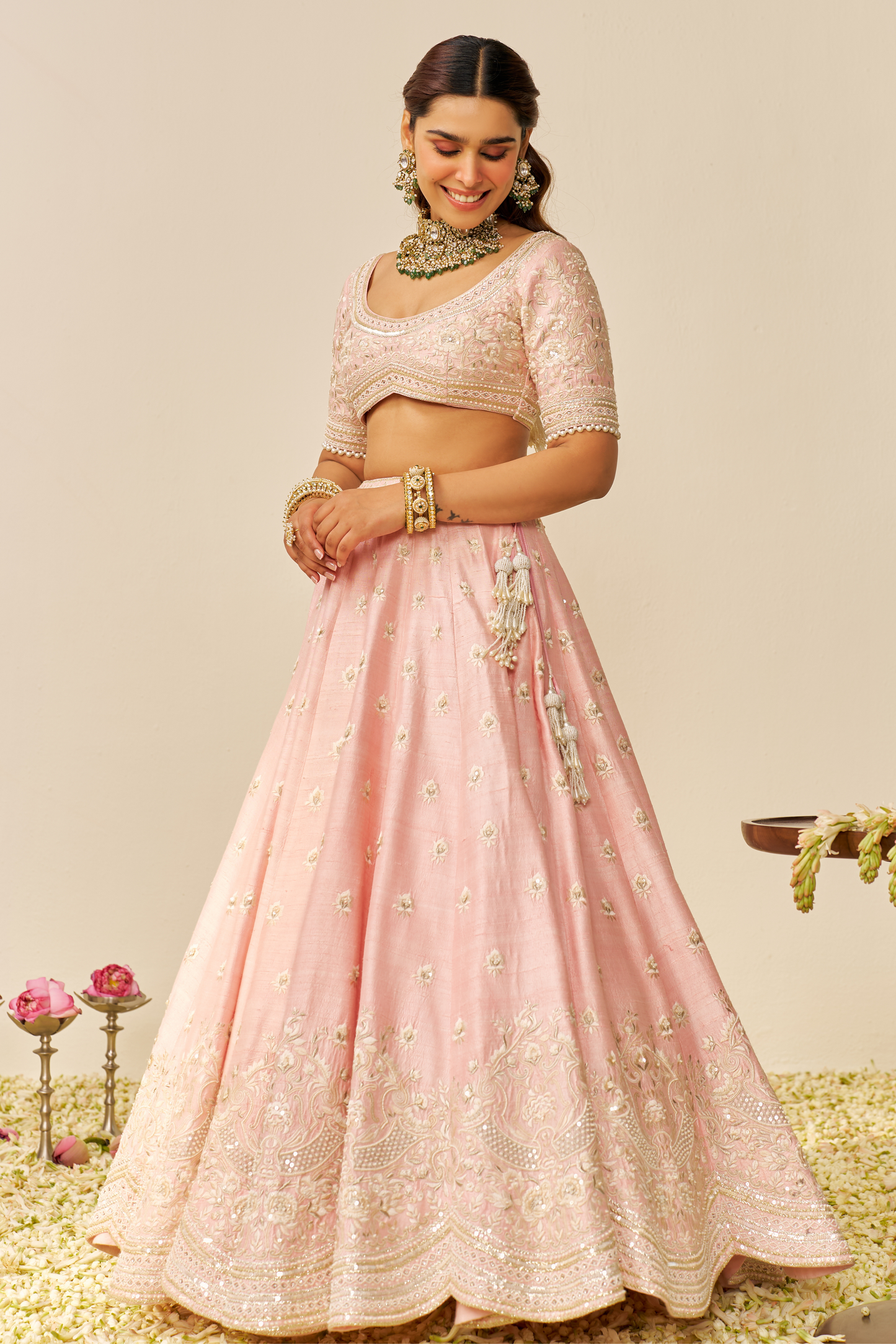 Fida- Blush Pink Lehenga With Blouse And Dupatta