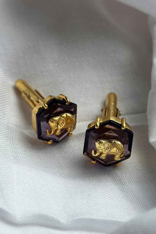 Amethyst Haathi Cufflinks