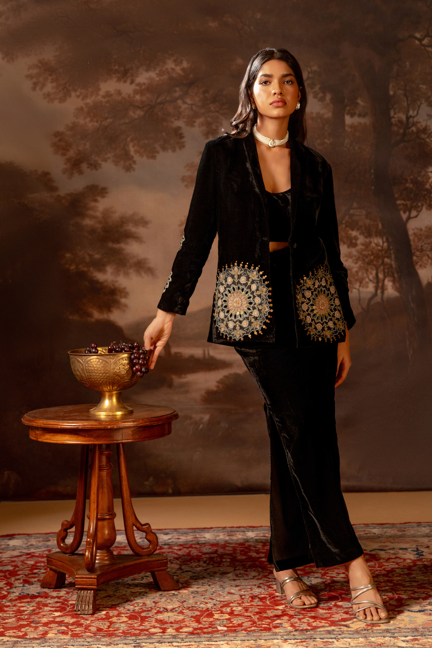 Eraya Embroidered Blazer Set