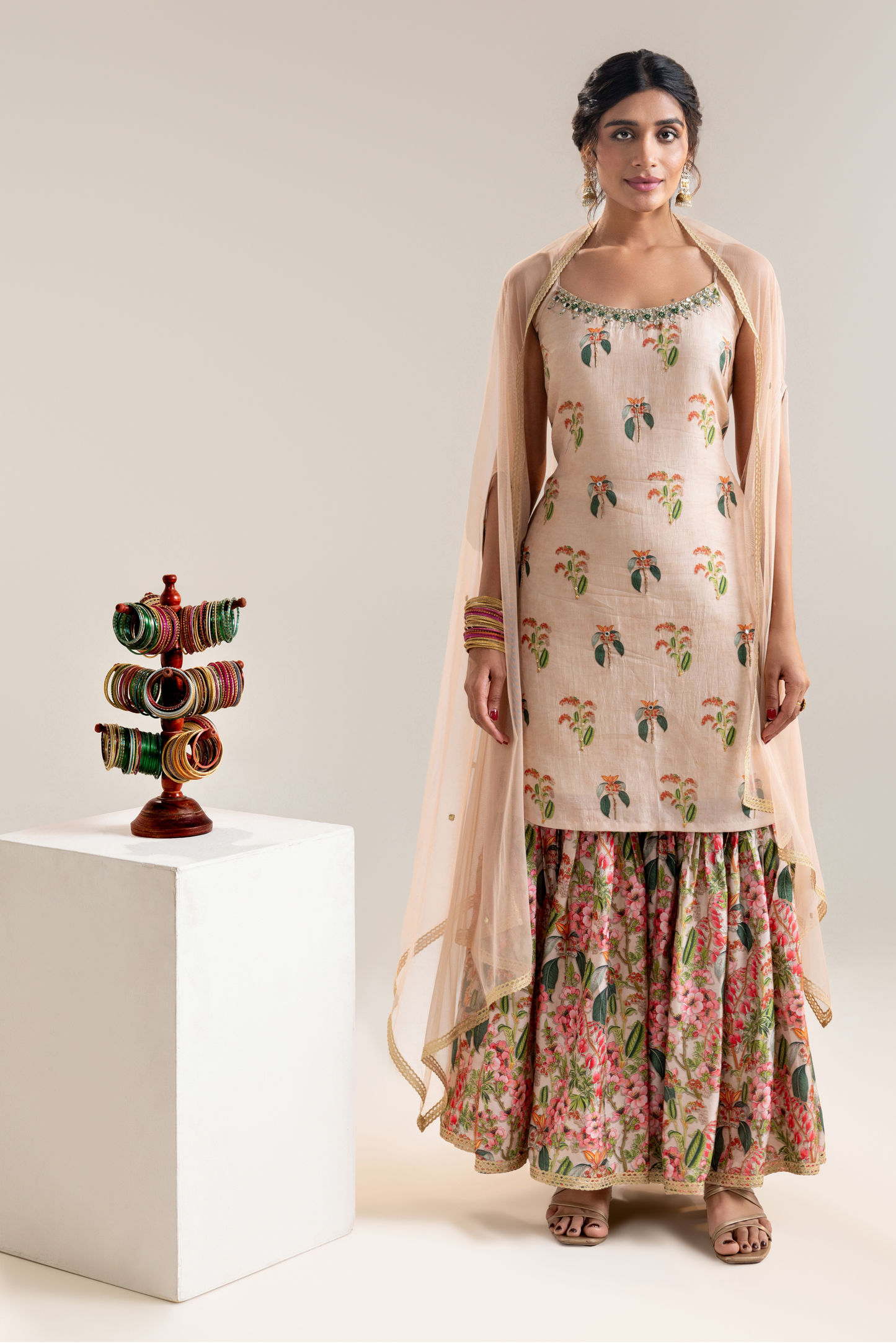 Aarani Embroidered Sharara Set with a Cape