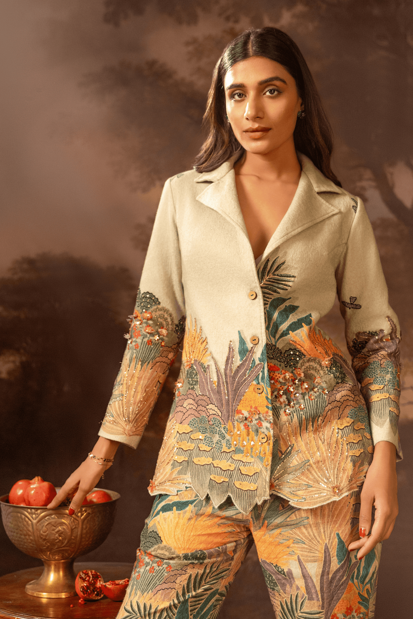 Kaira Embroidered Blazer Set