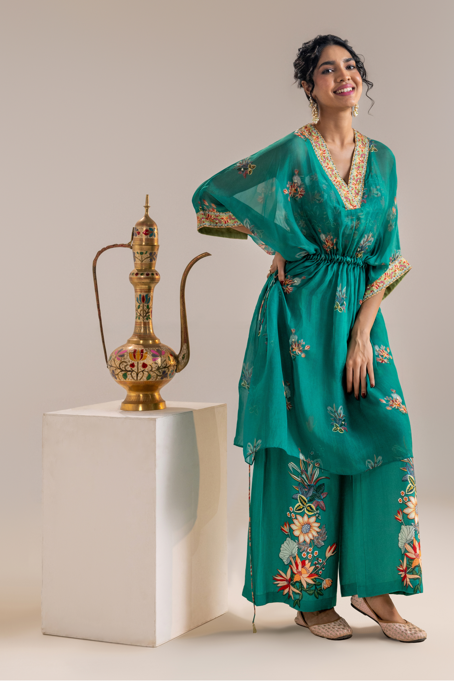 Aarani Embellished Pant Set with a Cape