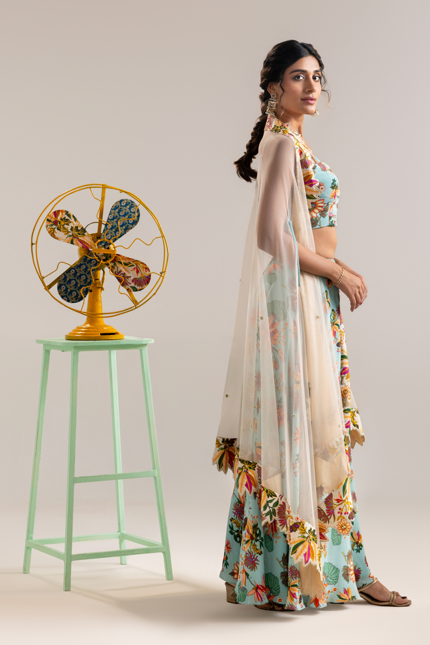 Aarani Embroidered Palazzo Set with a Cape