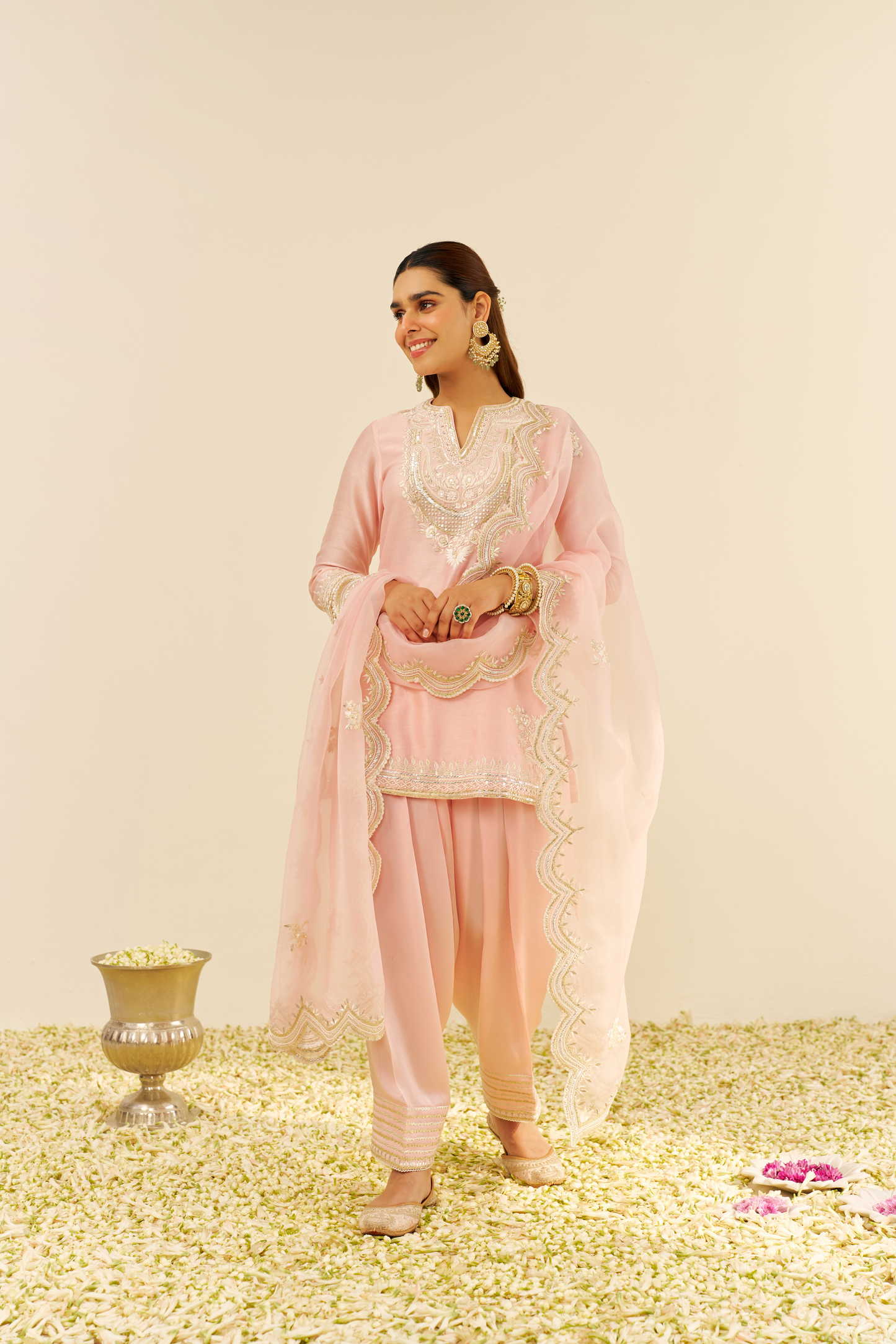 Sara- Blush Pink  Short Kurta with Salwar
