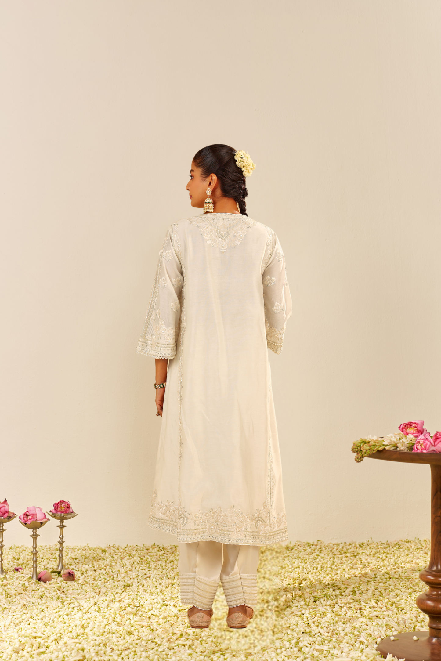 Maziya - Daisy Ivory Long Chauga With Salwar