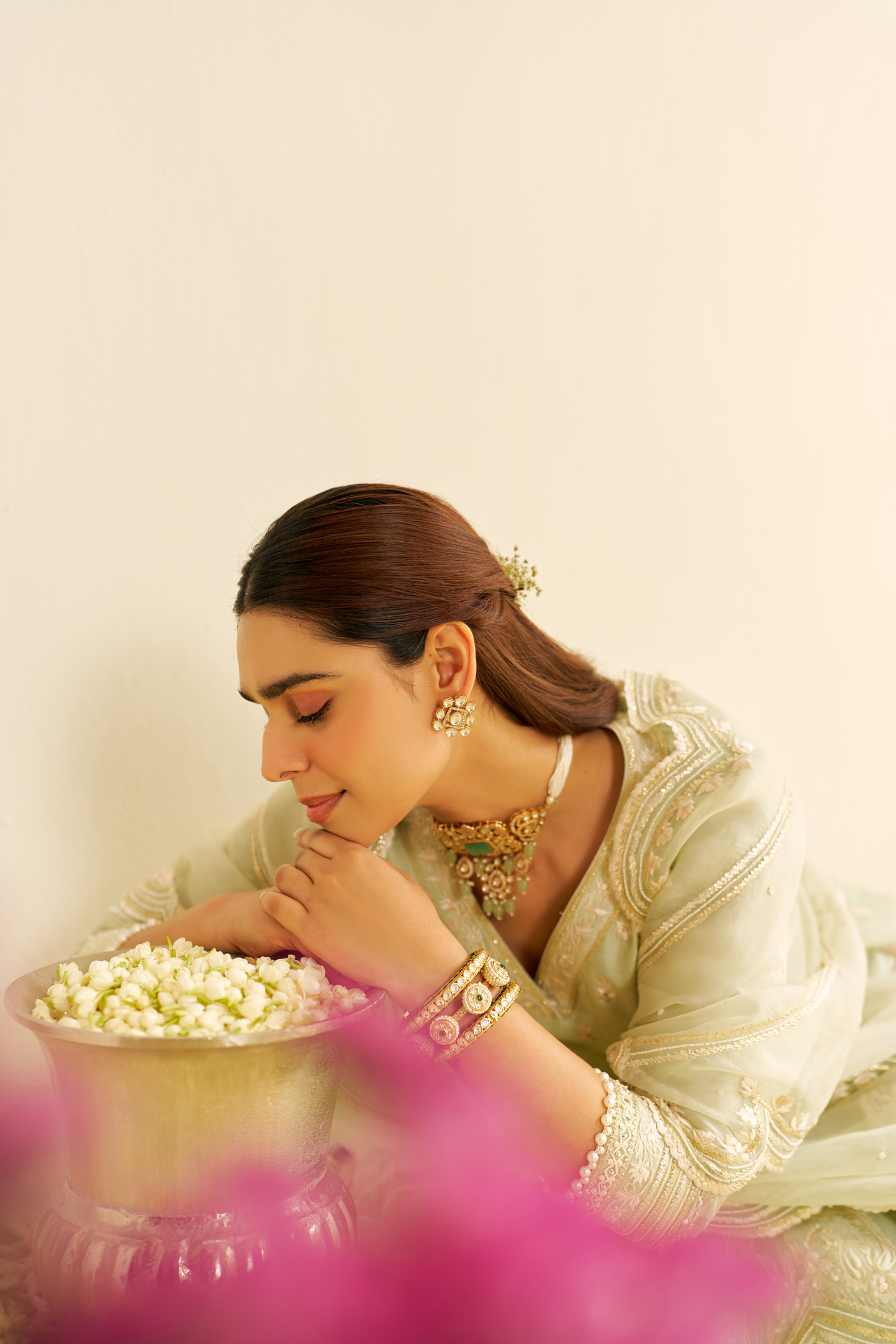 Meeram- Mint Green Short Anarkali With Salwar