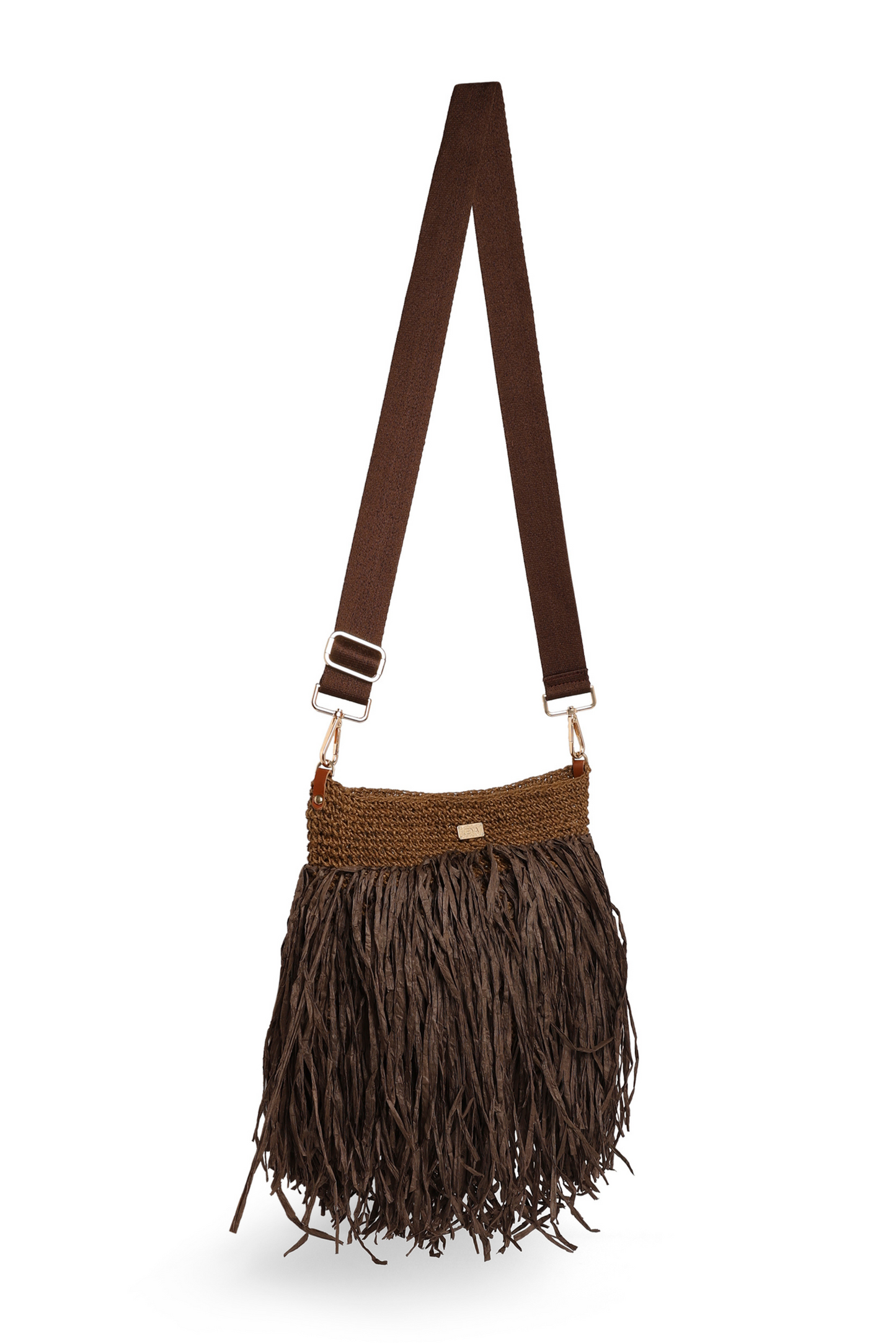 Coffee Brown Raffia Bucket