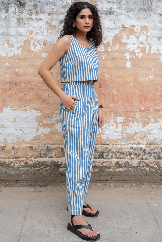 Mei Top - Blue Stripes