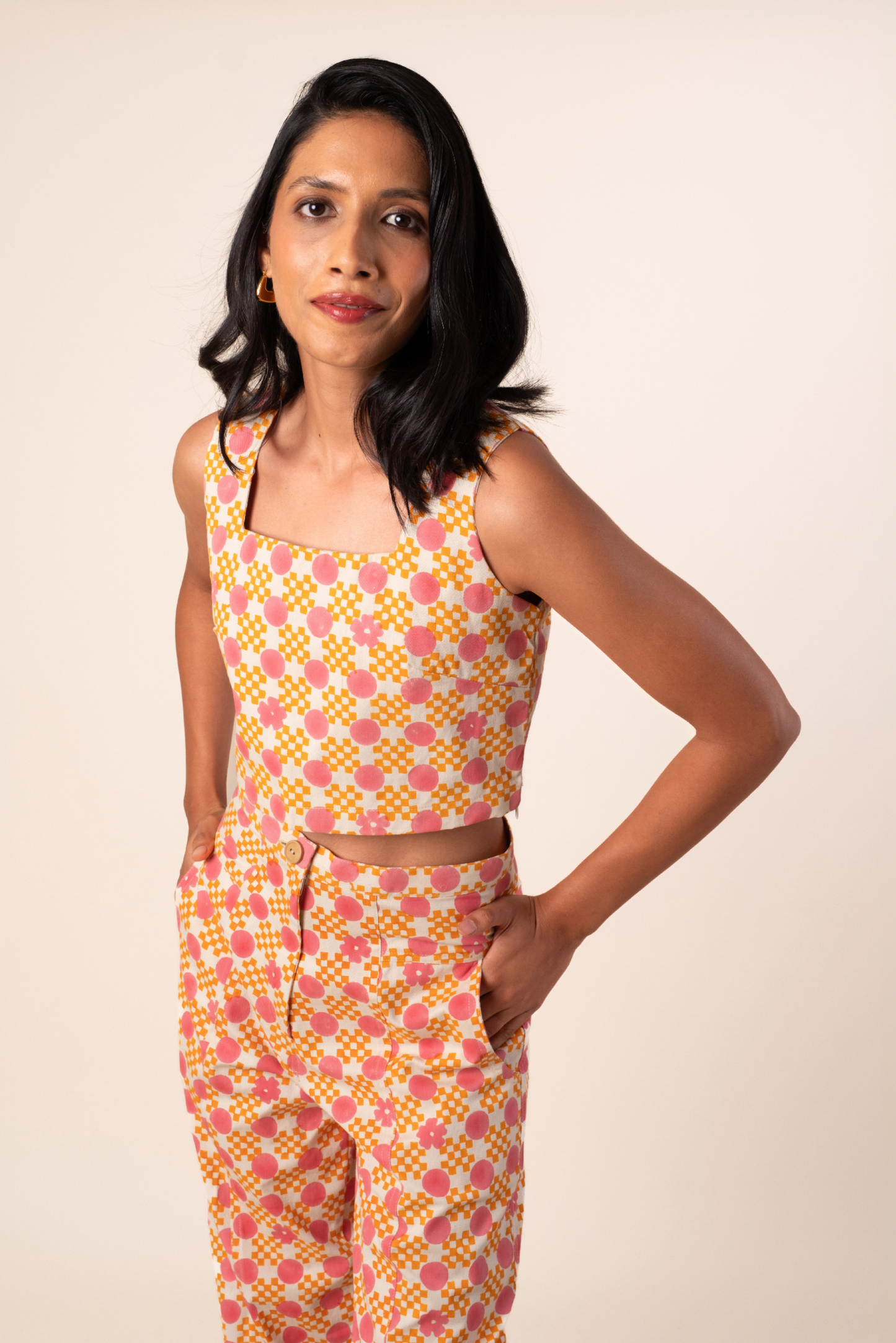 Mei Top - Floral Gingham