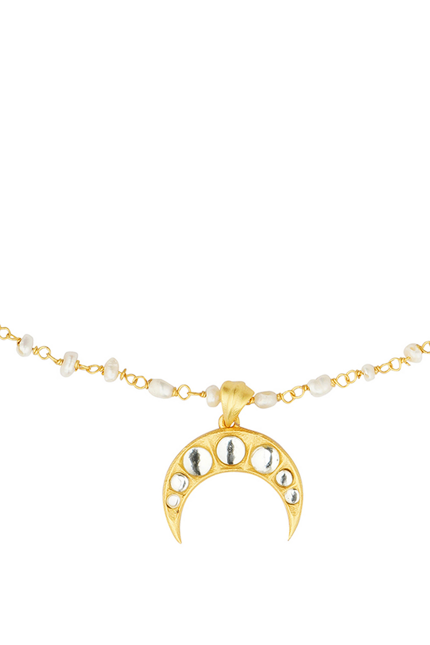Chaand ka Nagma Necklace with Mirror Polki and Pearls