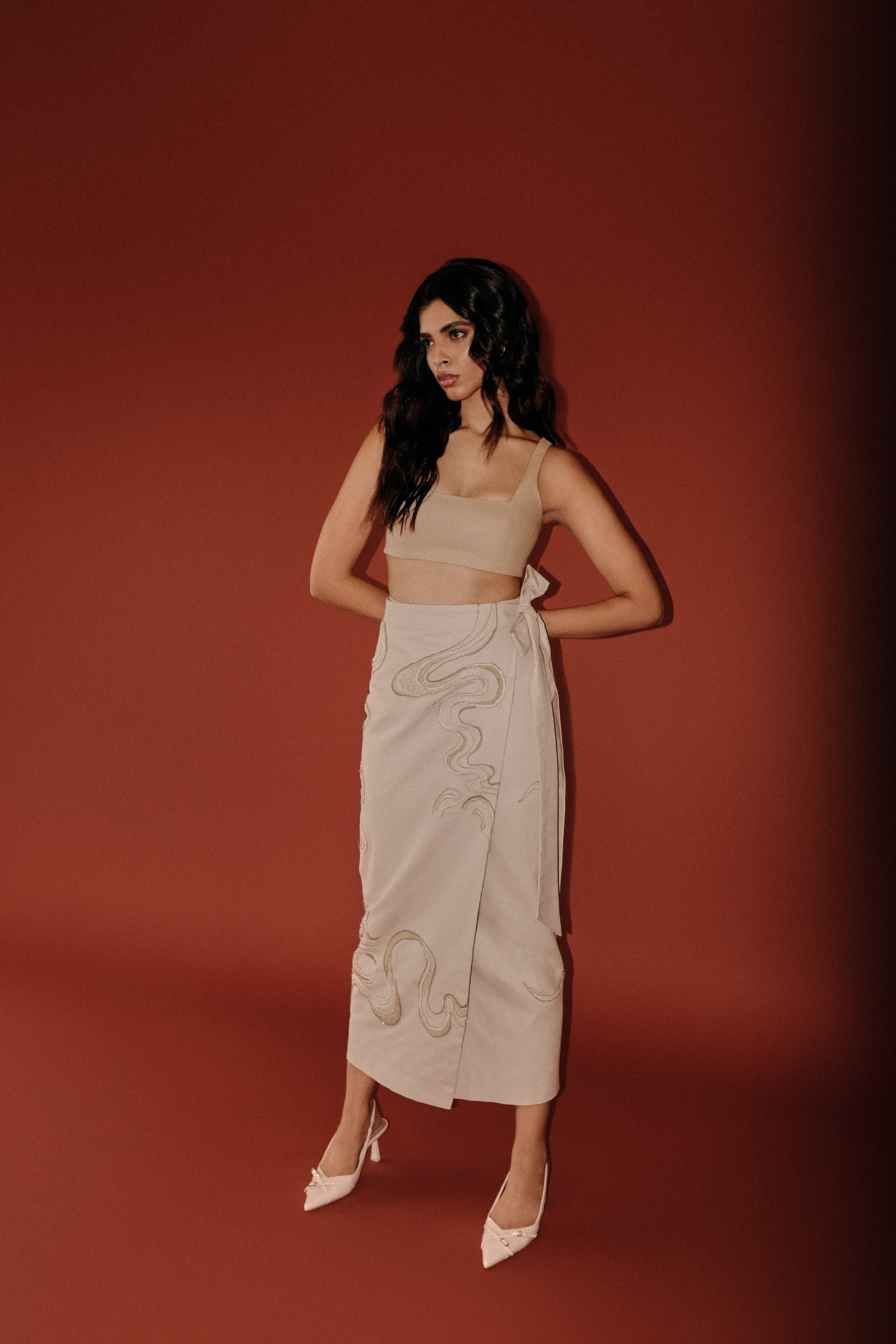 Ecru Wrap Skirt