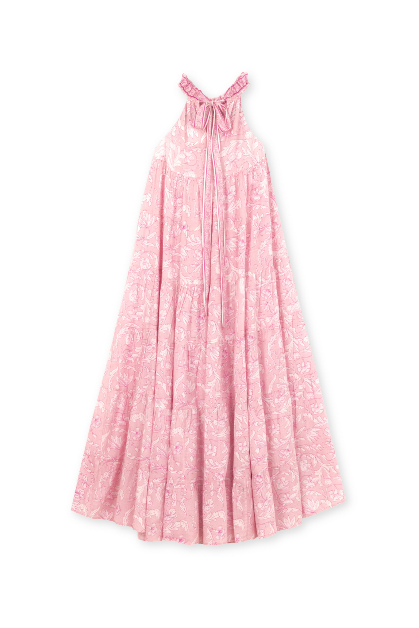 Lila Neck Gathered Dress - Rose