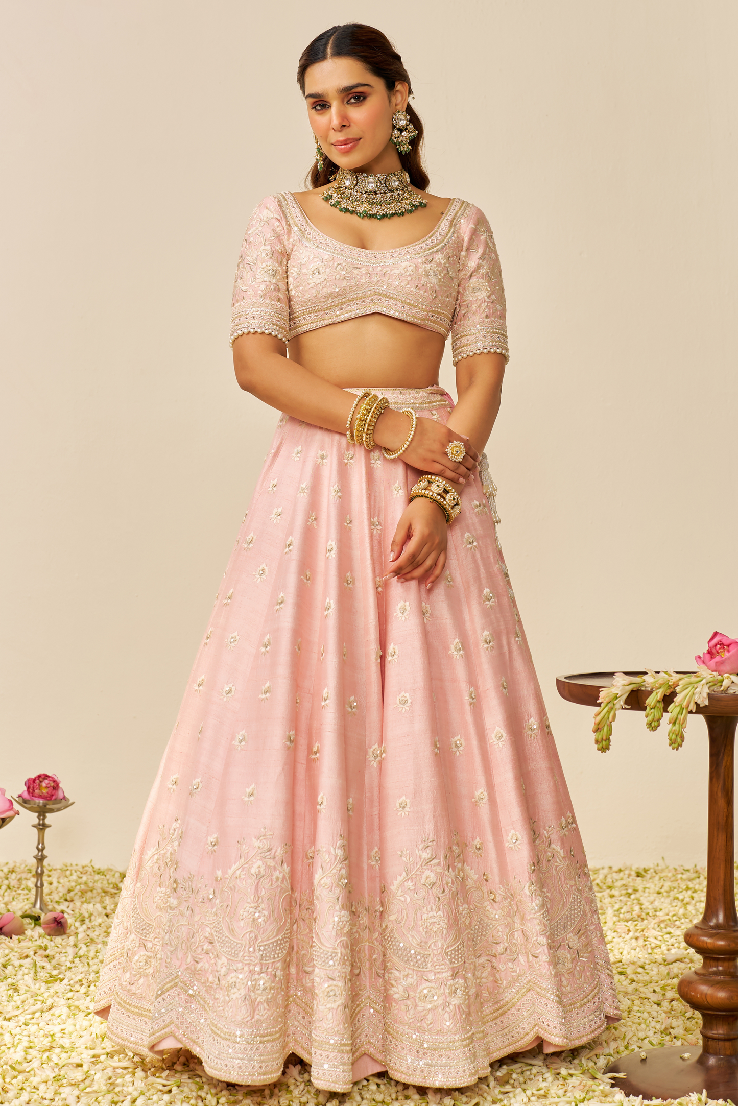 Fida- Blush Pink Lehenga With Blouse And Dupatta