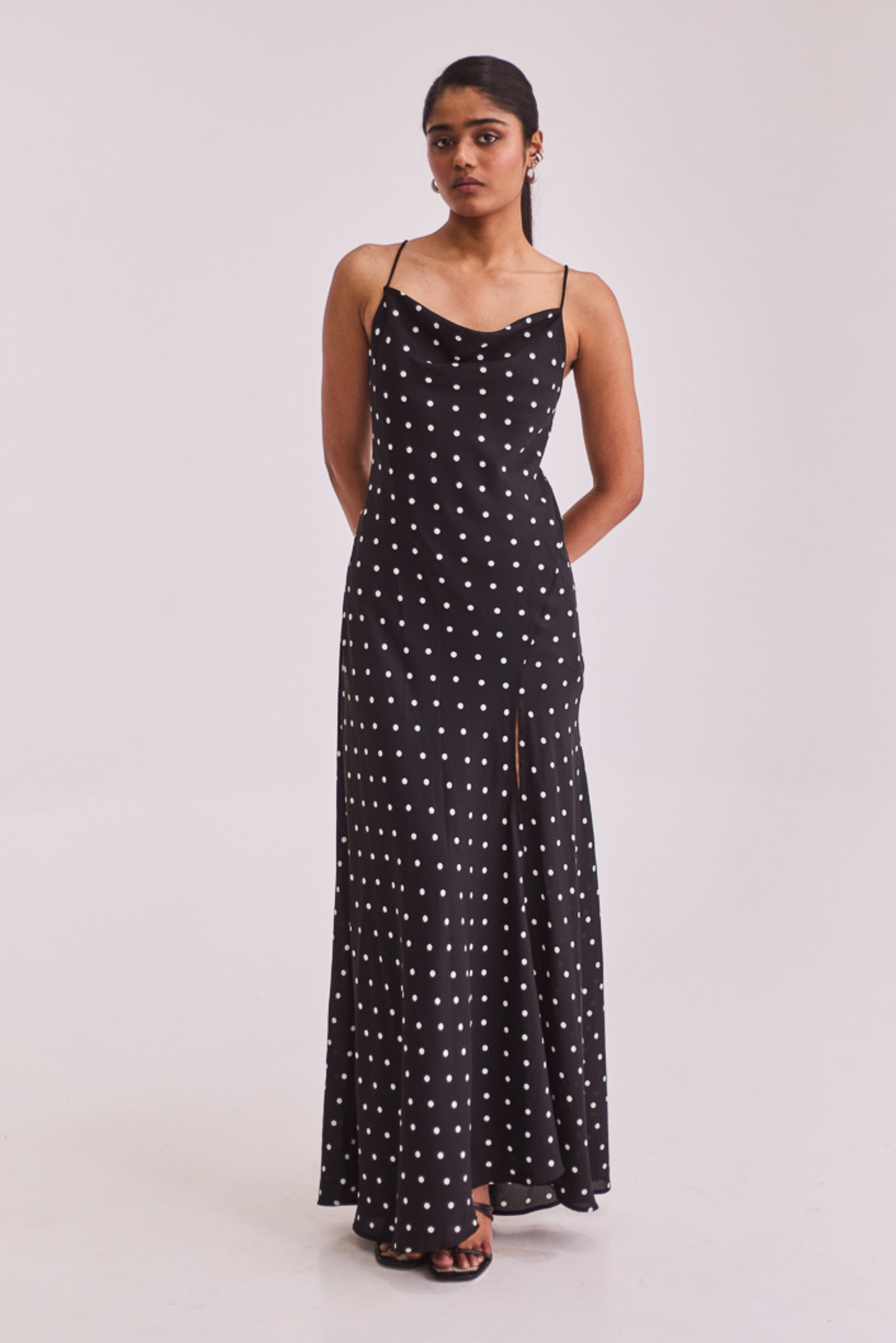 Black Polka Slip Dress