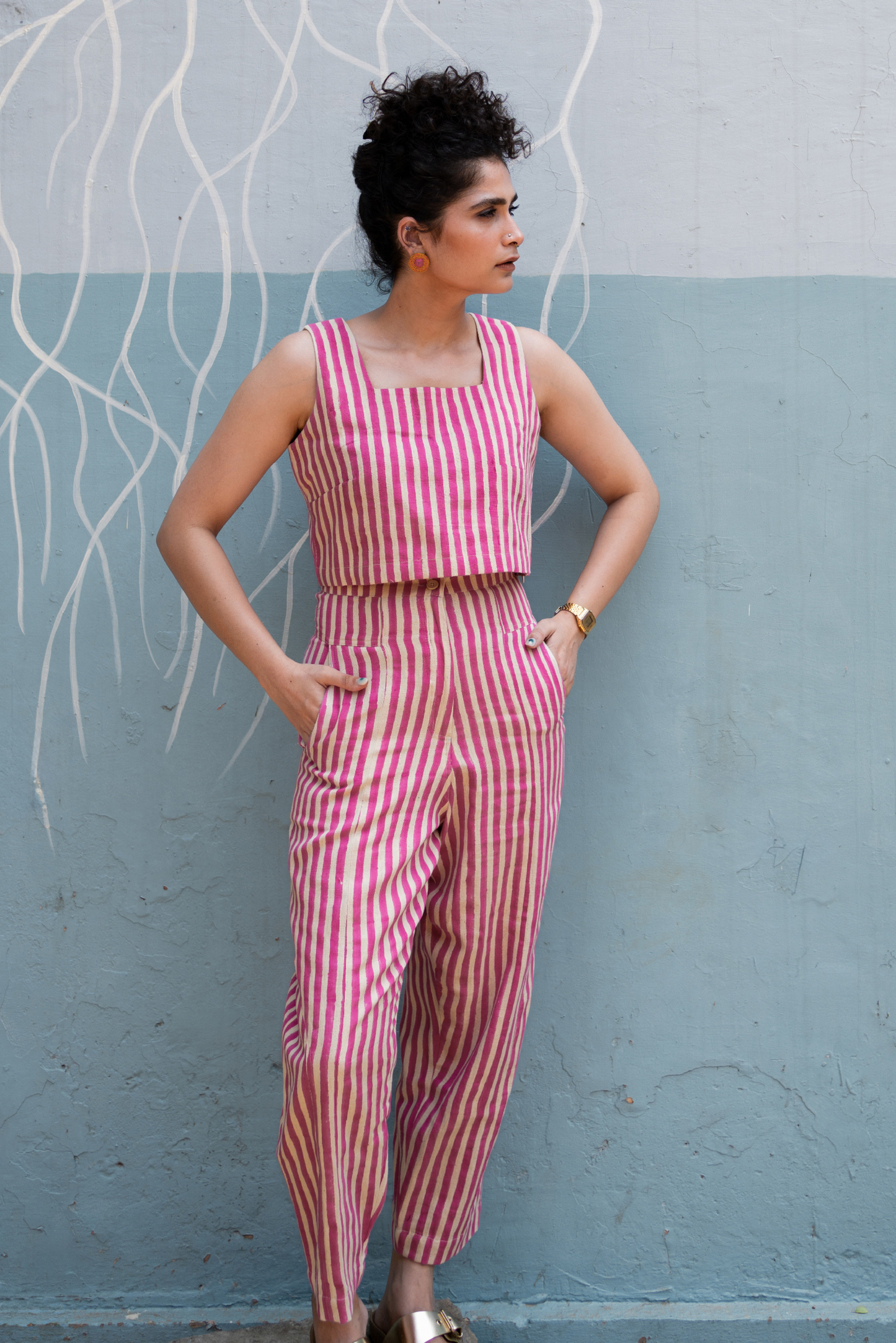 Mei Top - Pink Stripes
