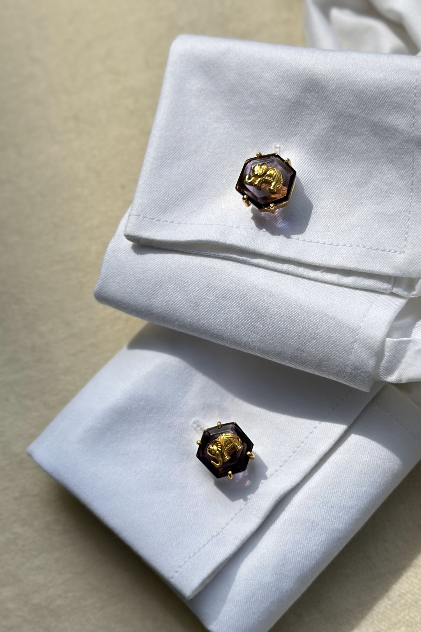 Amethyst Haathi Cufflinks