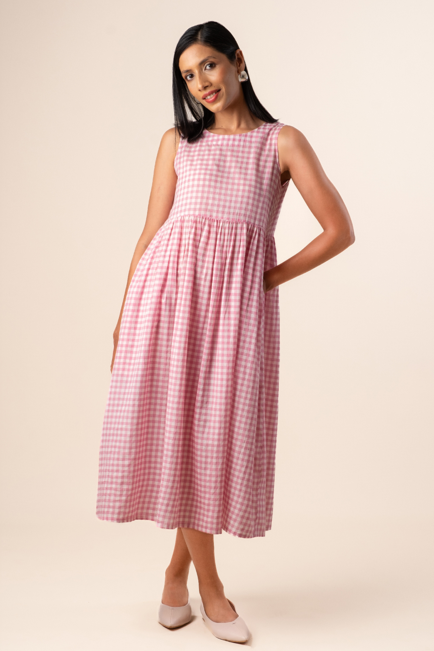 Suki Dress - Gingham Embroidered