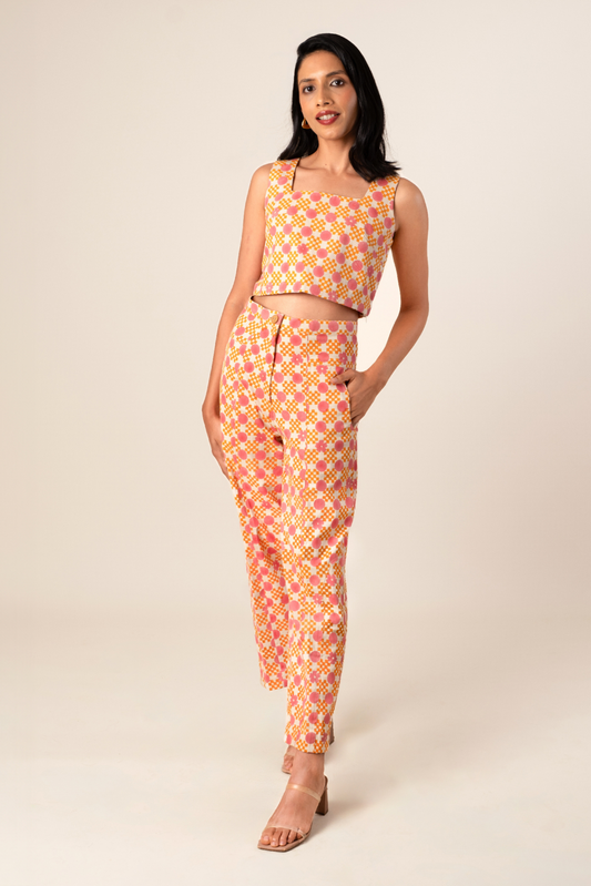 Emi Pants - Floral Gingham