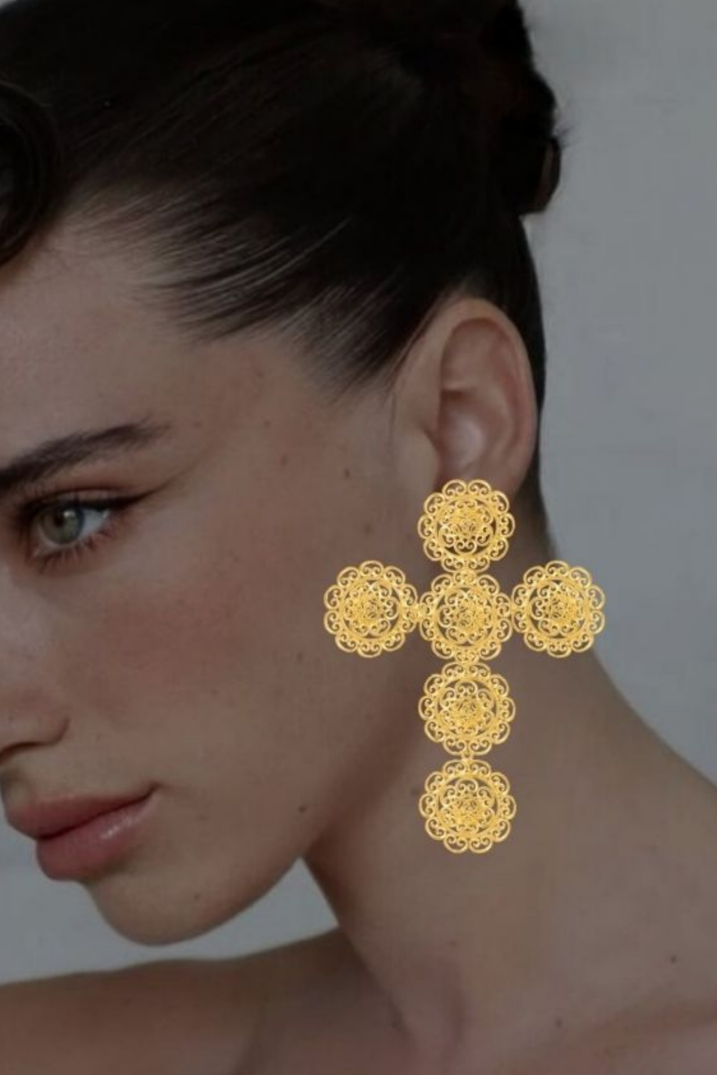 Cross Victorian Filigree Earrings