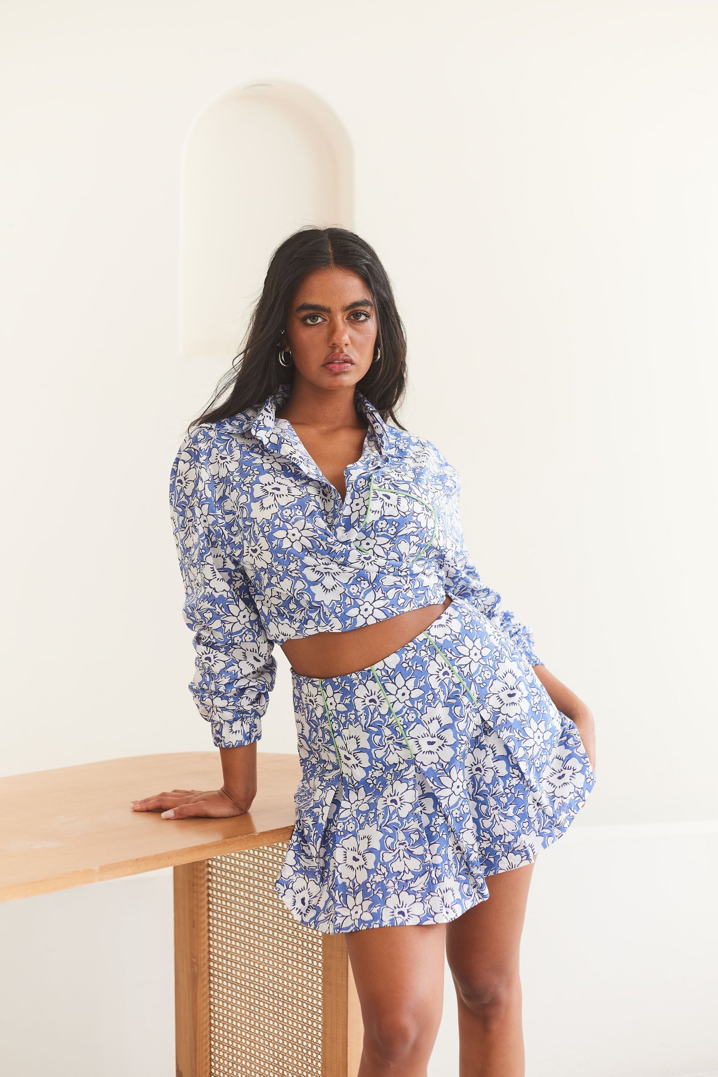 Floral Printed Shirt & Skort