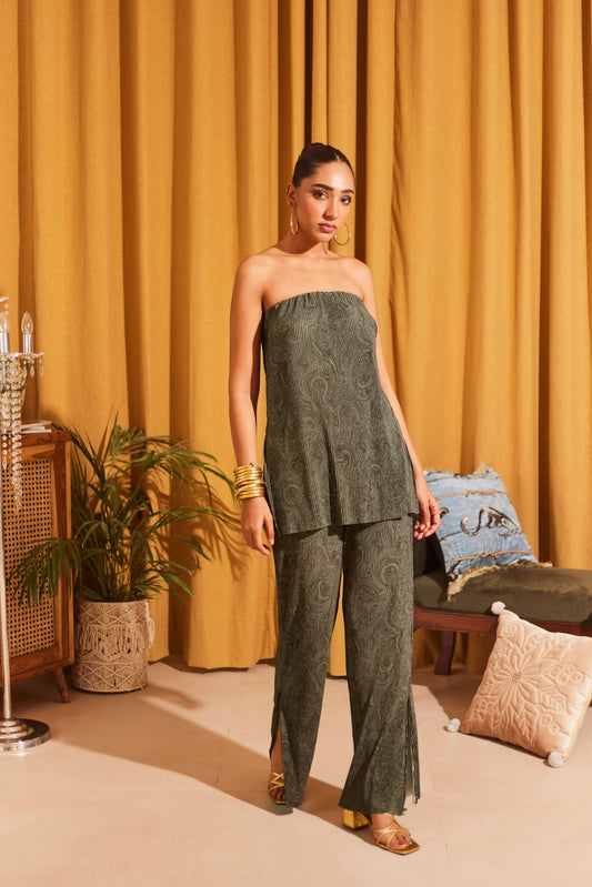 Green Swirl Top & Pants Set