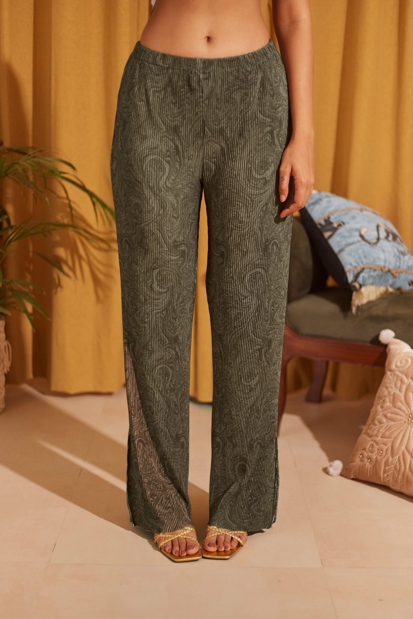 Green Swirl Top & Pants Set