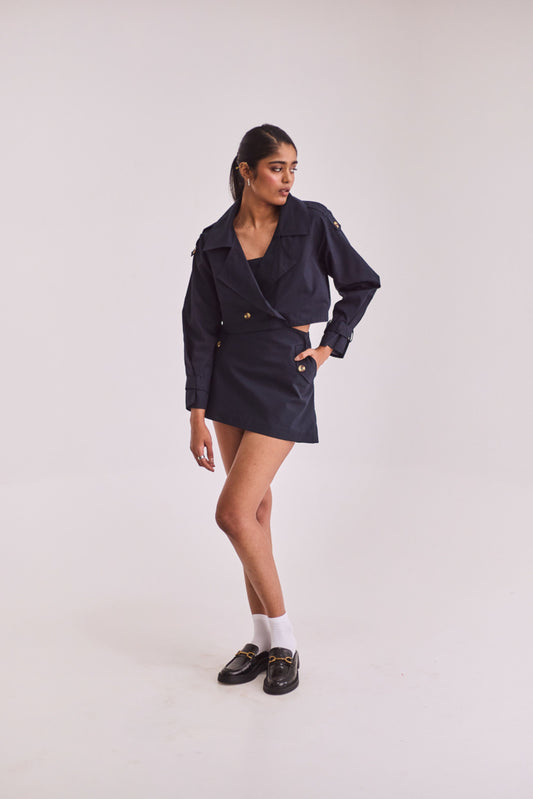 Navy Blue Skort & Blazer Set