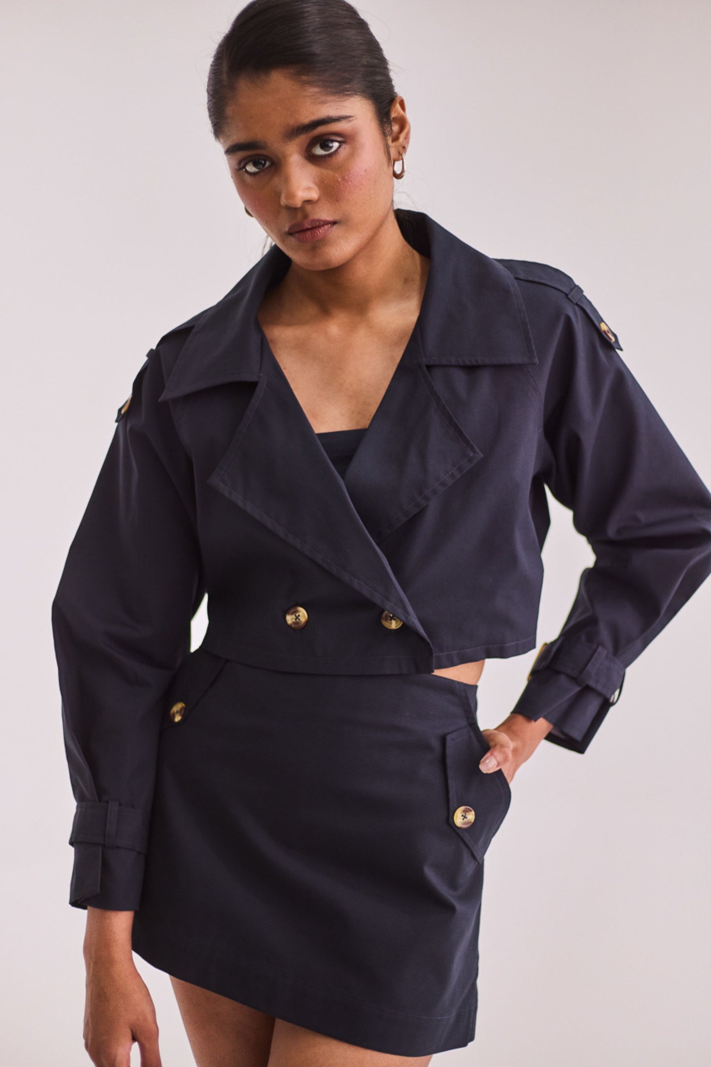 Navy Blue Skort & Blazer Set