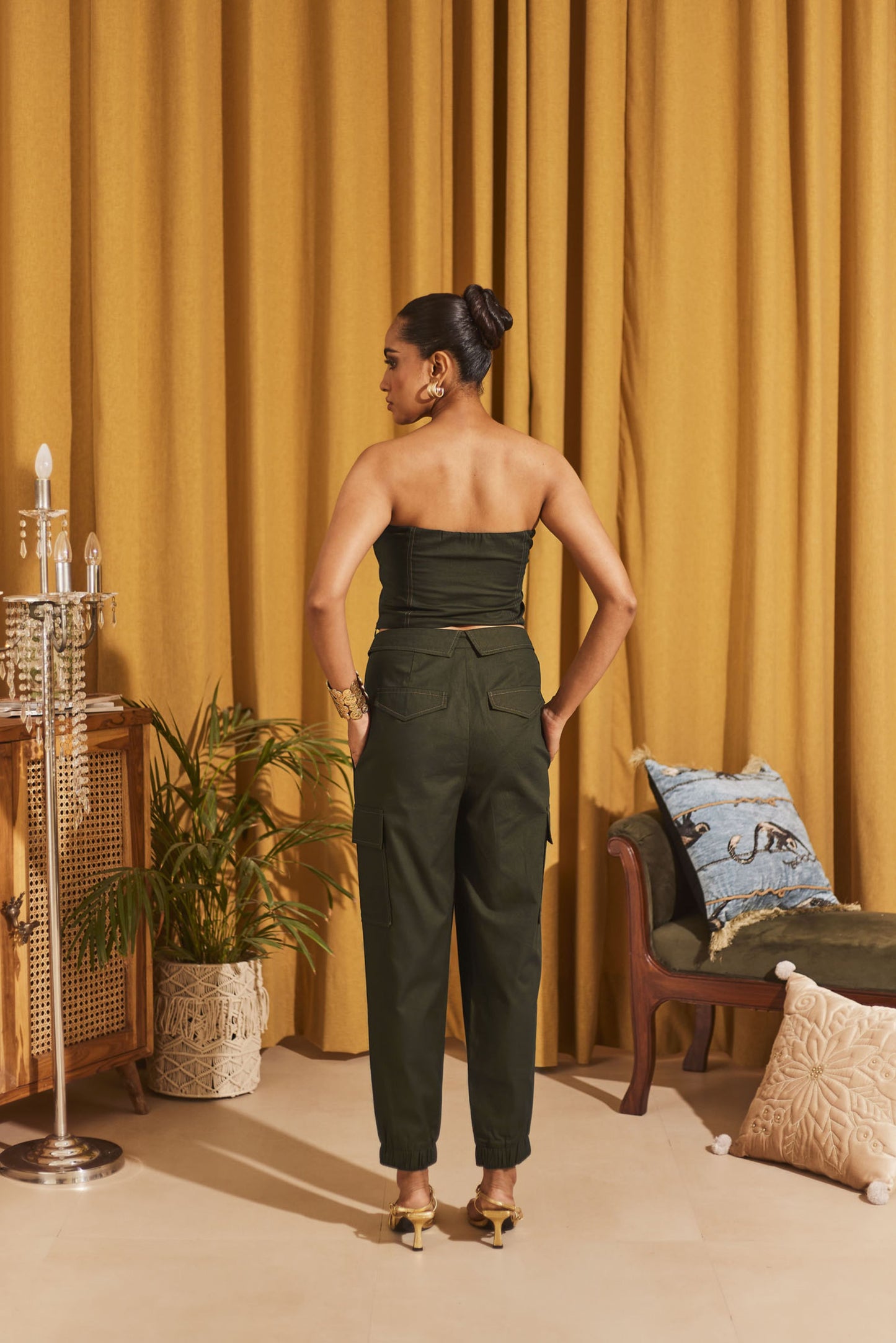 Olive Tube top & Pants Set
