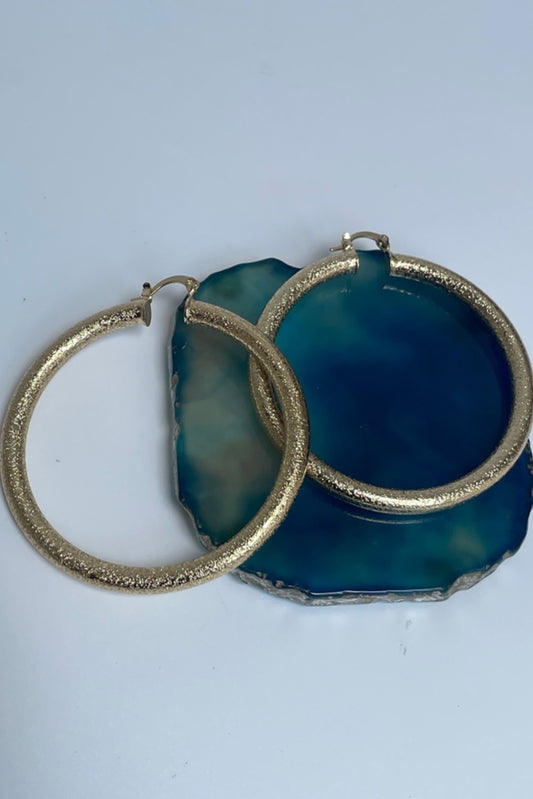 Gilded Bold Hoops with texture