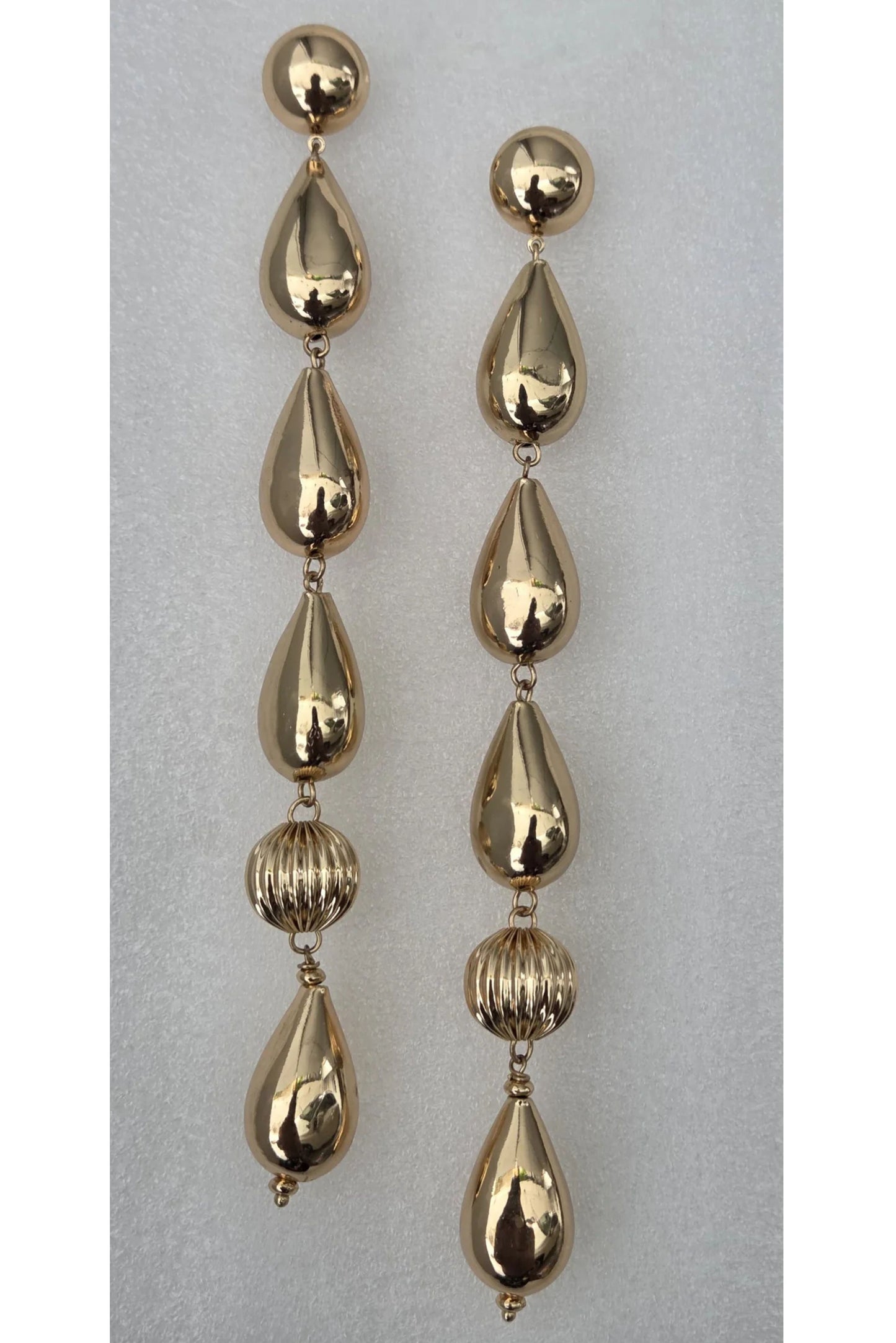 Long Bold Gold Dangler Earrings