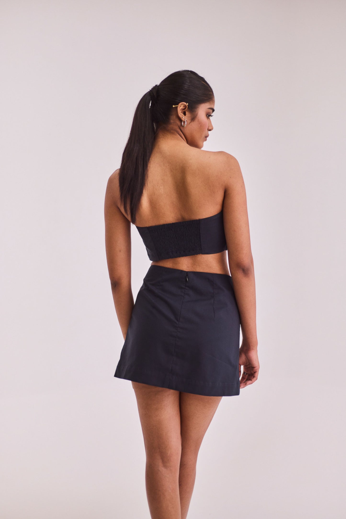 Navy Blue Crop Top & Skort Set