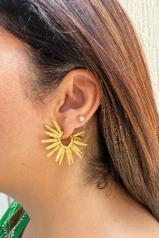 Textured Sun Ray Studs