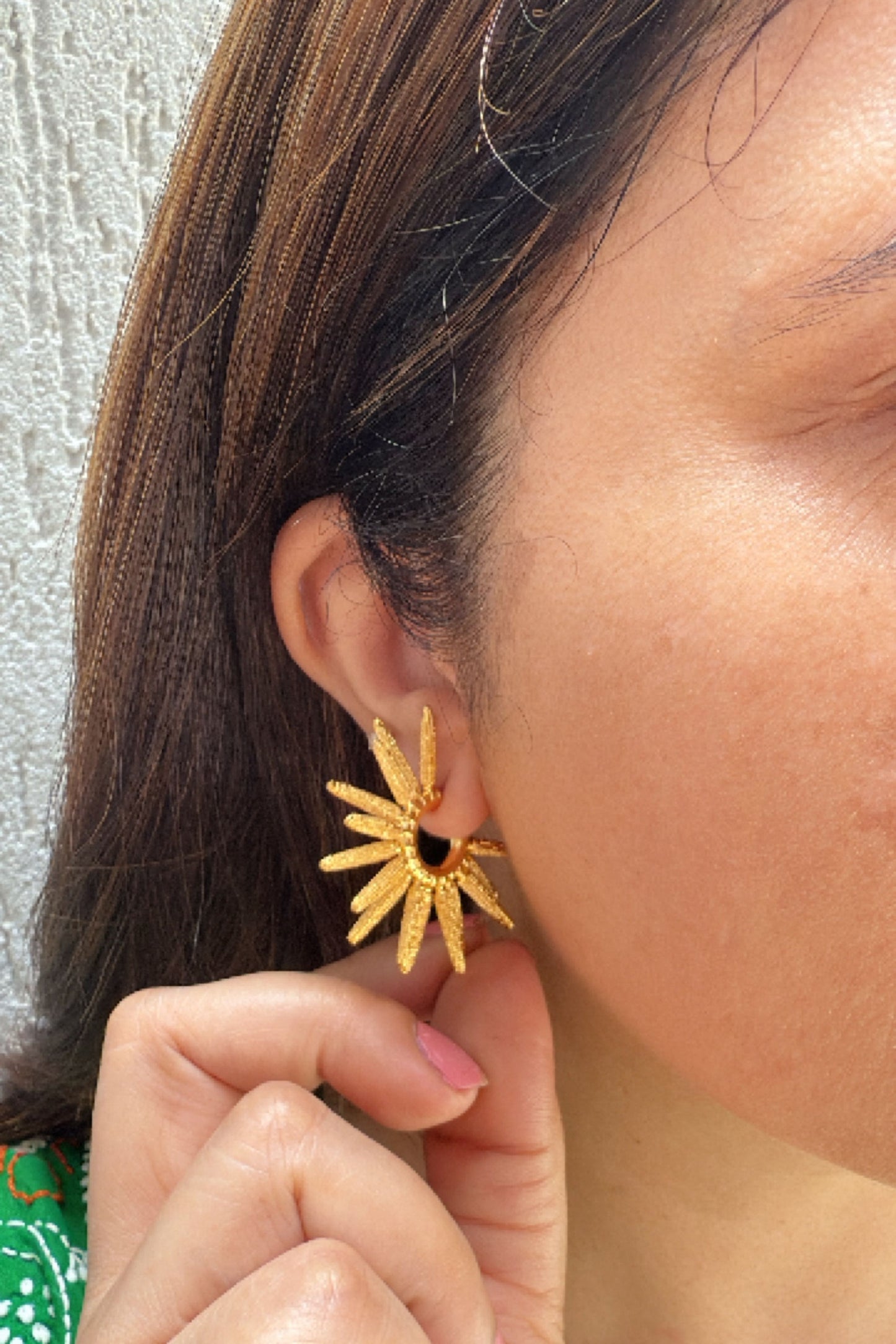 Textured Sun Ray Studs