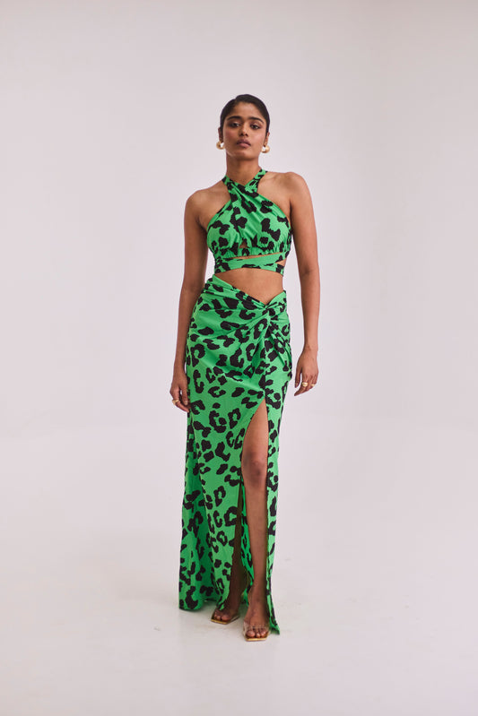 Animal Printed Skirt Set