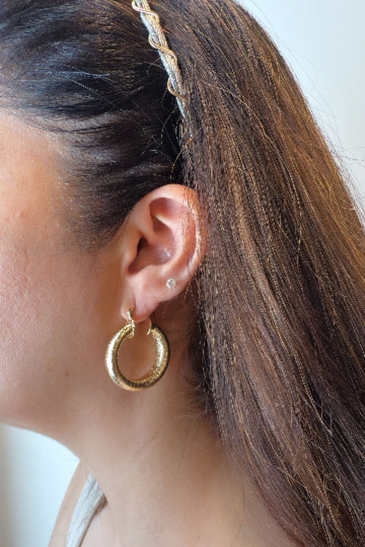 Gilded Textured Hoops
